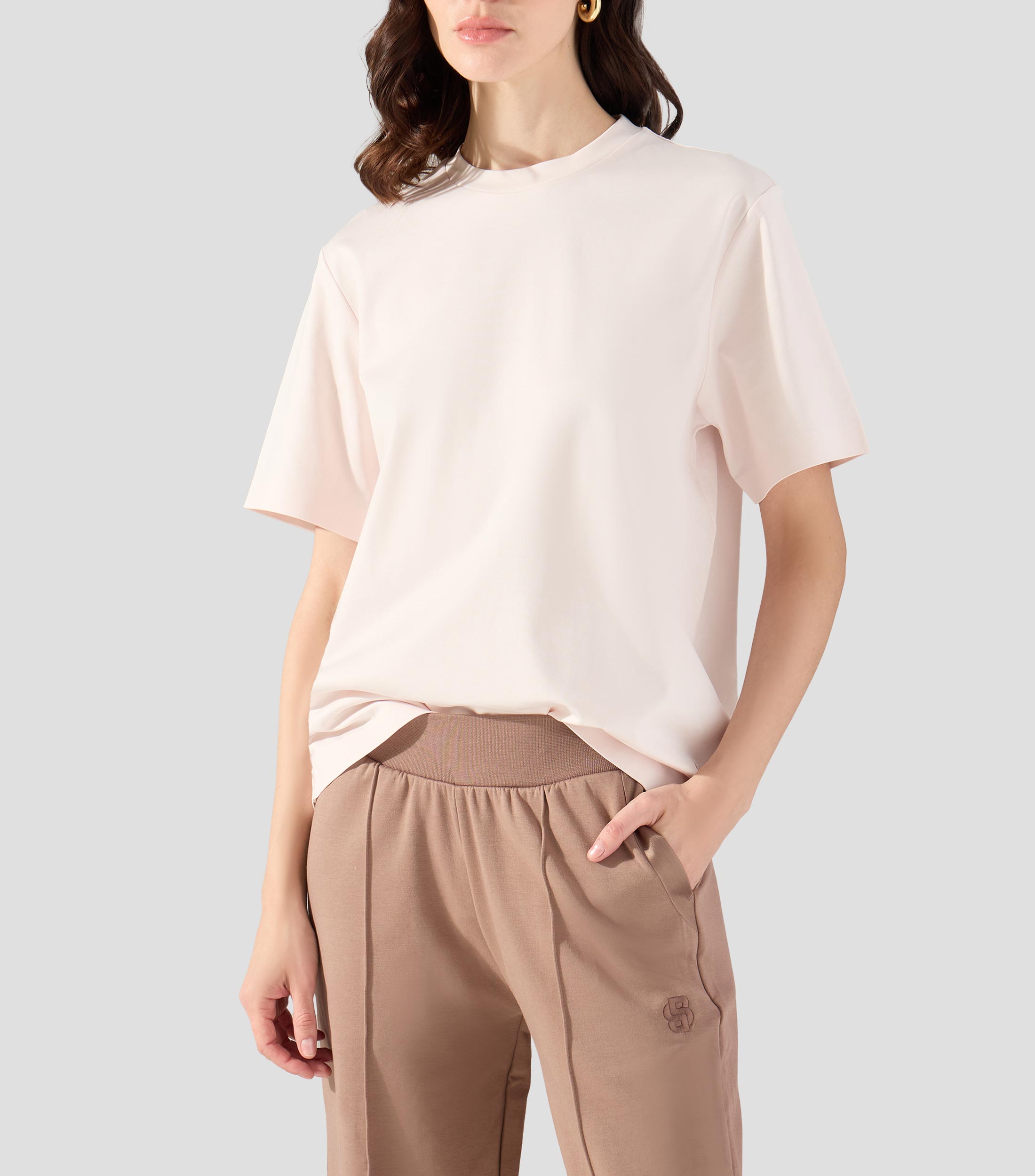Playera relaxed en algodón mercerizado Mujer